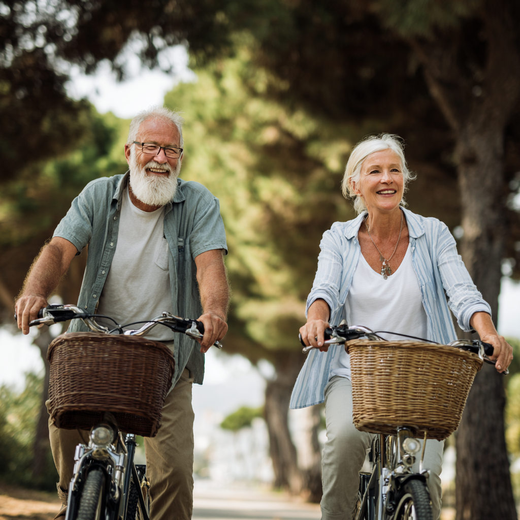 Older adults enjoying gentle outdoor activities maintaining mobility